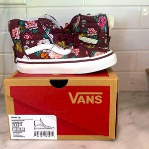 New in Box Kids Vans 5.5 butterfly flower